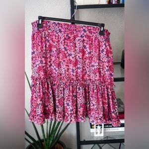 Vince Camuto Women's Meadow Medley Smocked Tiered Skirt Size XL